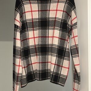 Plaid Women's Sweater - Black, White, Red